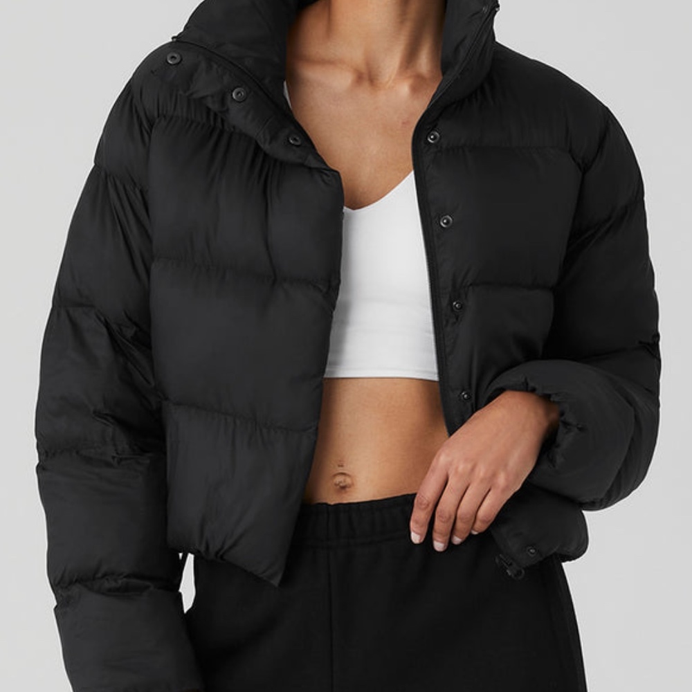 NWT Girlfriend Collective Cropped Puffer Black XS